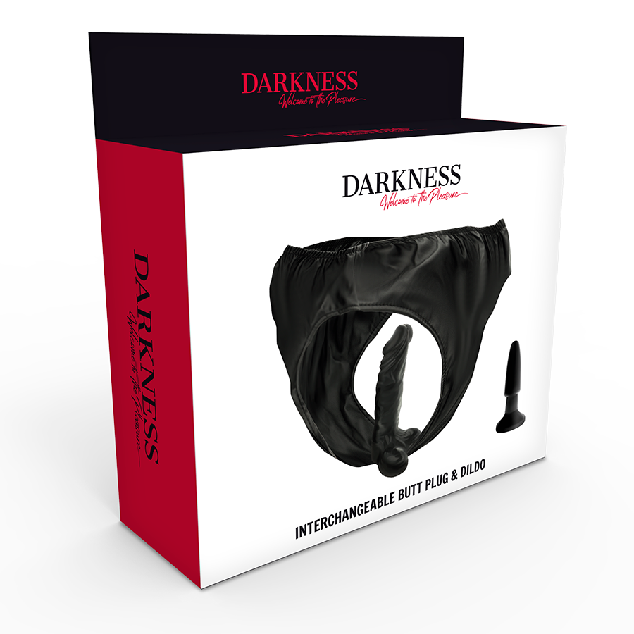 DARKNESS - PANTIES WITH PLUG AND INTERCHANGEABLE DILDO - 3