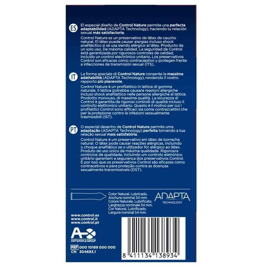 CONTROL - ADAPTA NATURE CONDOMS 24 UNITS - Secretroomsexyshop