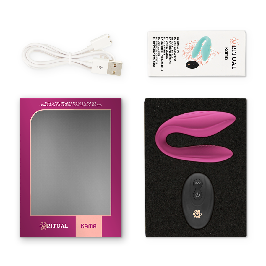 RITHUAL - KAMA REMOTE CONTROL FOR COUPLES AQUA - BLACK - 12
