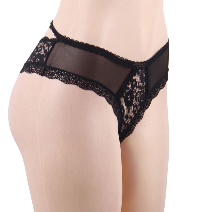 QUEEN LINGERIE - FLORAL LACE PANTIES S/M - S/M - 2