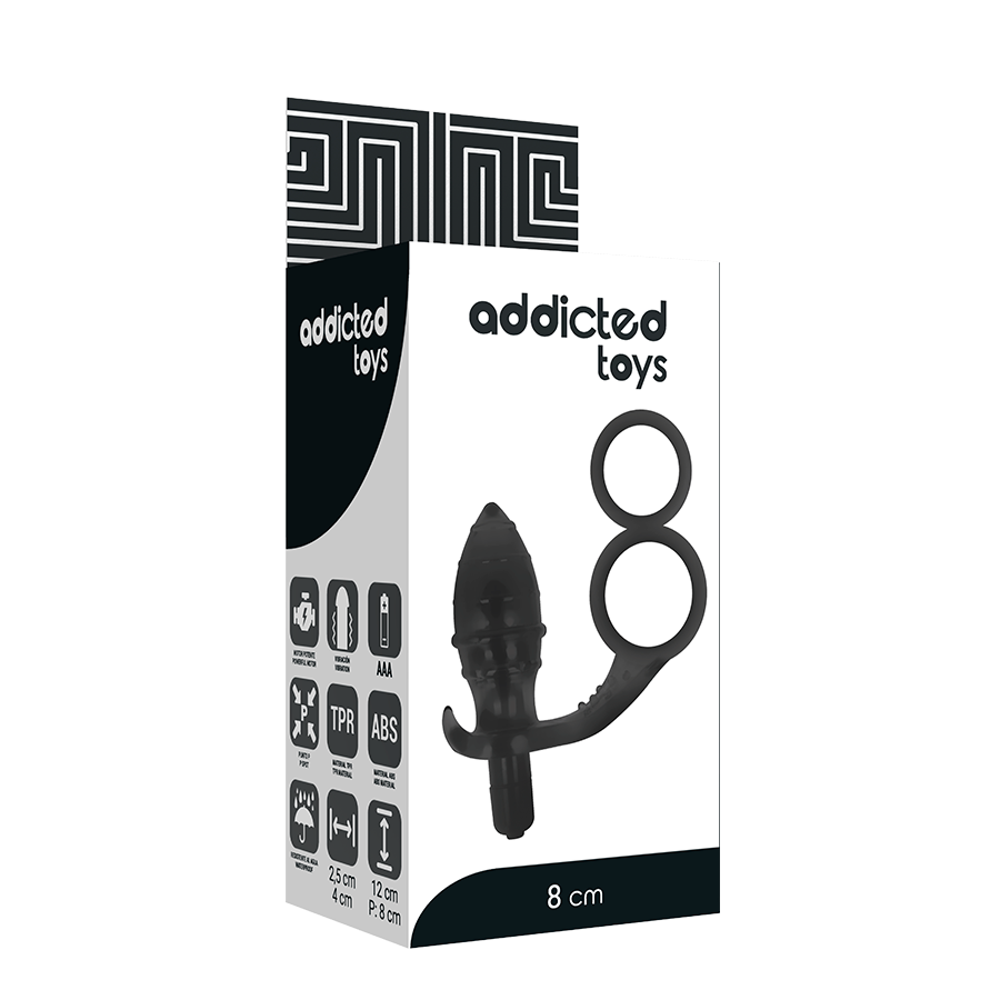 ADDICTED TOYS - BUTT PLUG WITH DOUBLE BLACK RING