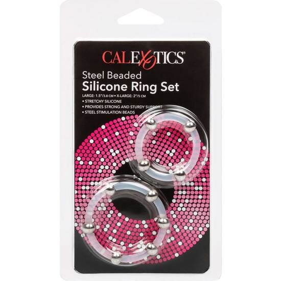 CALEXOTICS - STEEL BEADED SILICONE RING SET - 3