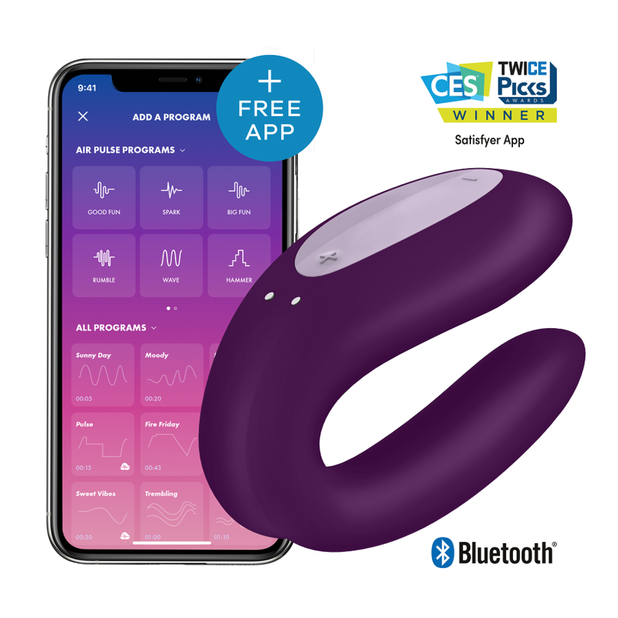 SATISFYER - DOUBLE JOY CON APP PURPLE - MORADO - 14