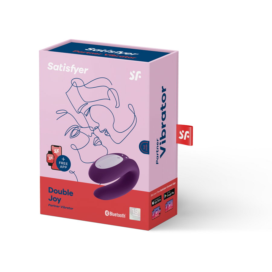 SATISFYER - DOUBLE JOY CON APP PURPLE - BLACK - 10