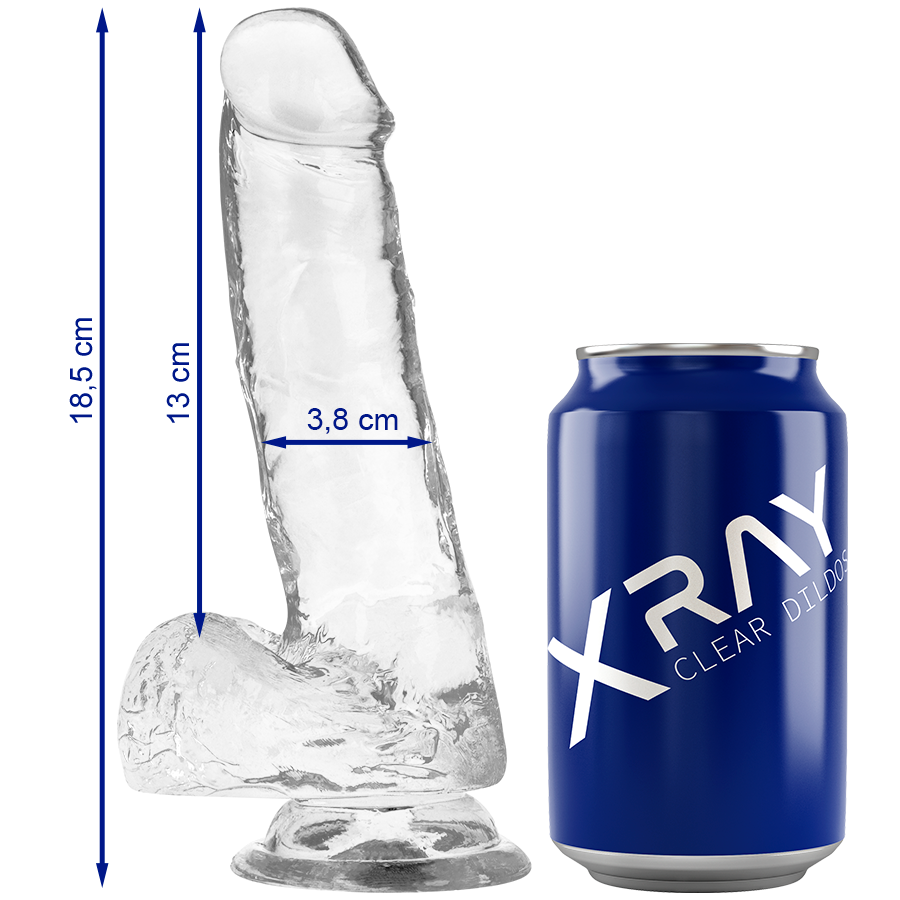 X RAY - TRANSPARENT DICK WITH BALLS 18.5 CM -O- 3.8 CM
