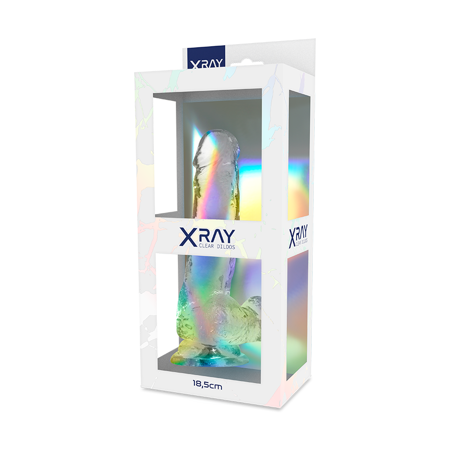 X RAY - TRANSPARENT DICK WITH BALLS 18.5 CM -O- 3.8 CM
