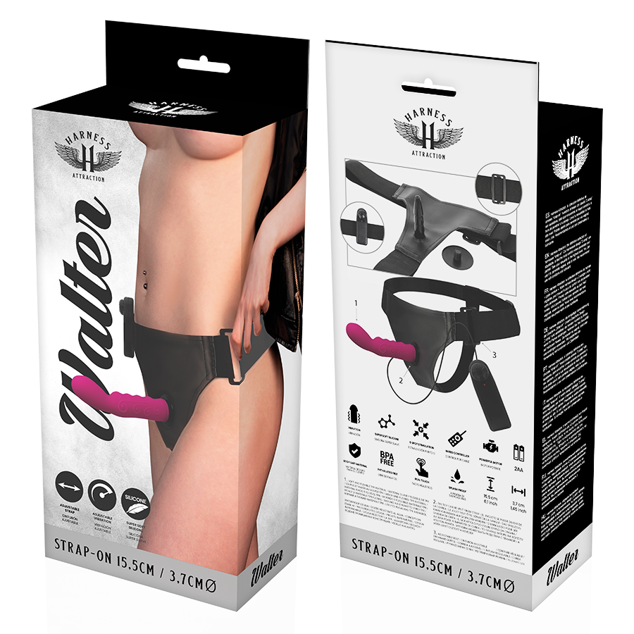 HARNESS ATTRACTION - RNES WALTER WITH VIBRATION 15.5 CM -O- 3.7 CM - 4