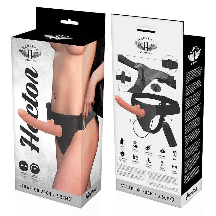 HARNESS ATTRACTION - RNES VIBRATOR HECTOR 20 CM -O- 3.5 CM - 4
