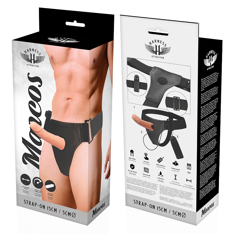HARNESS ATTRACTION - RNES HOLLOW FRAMES WITH VIBRATOR 15 CM -O- 5 CM - 7