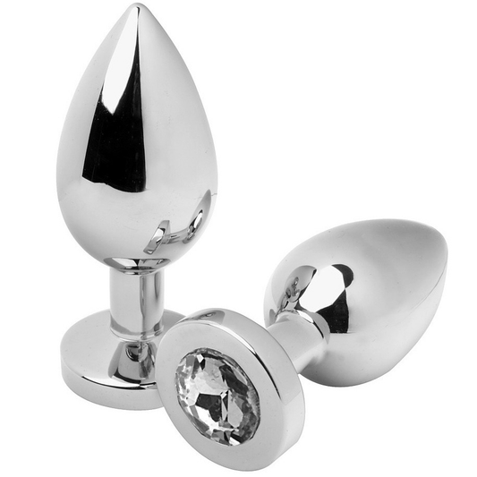 METAL HARD - PLUG ANALE DIAMOND TRASPARENTE PICCOLO 5.71CM - Secretroomsexyshop
