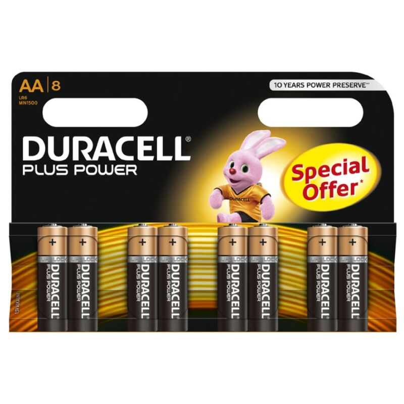 DURACELL - PLUS POWER BATTERY AA LR6 8UNITS - 1