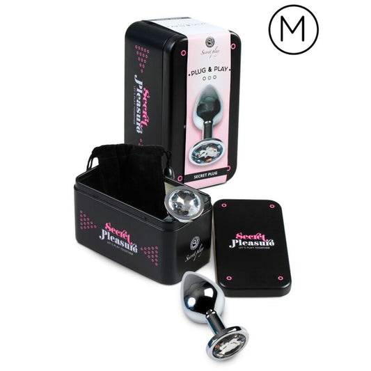 SECRETPLAY - PLUG ANALE TRASPARENTE ALLUMINIO 7CM - Secretroomsexyshop
