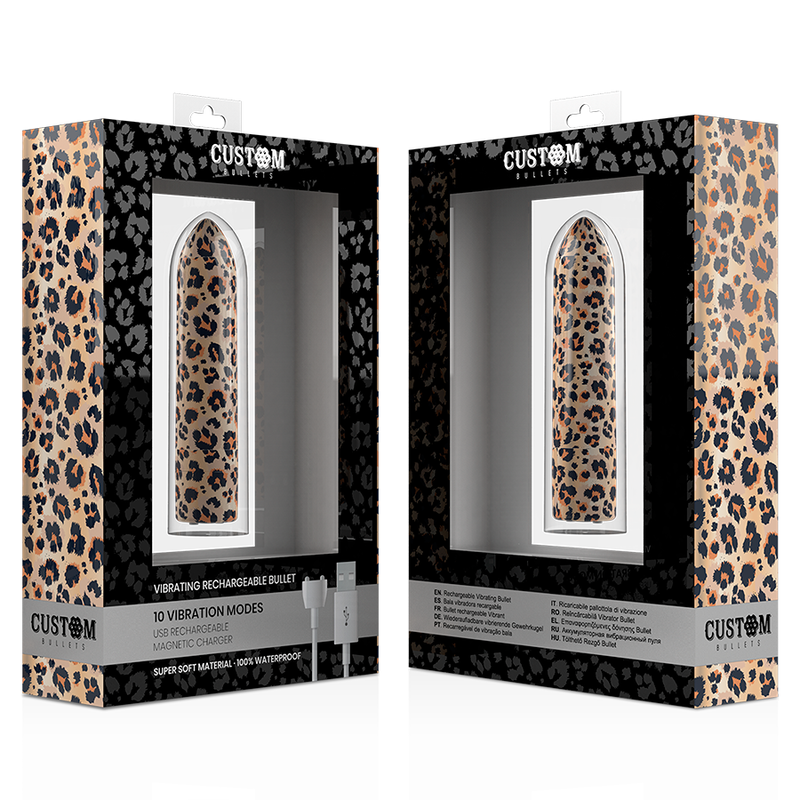 CUSTOM BULLETS - PERSONALIZED RECHARGEABLE LEOPARD 10 INTENSITY