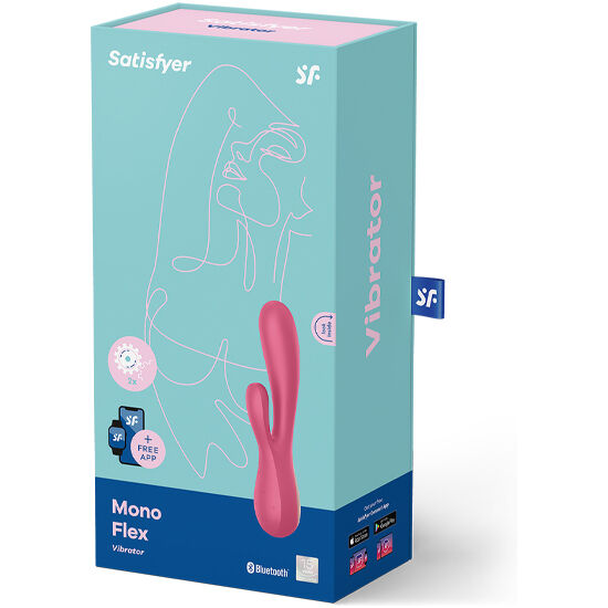 SATISFYER - MONO FLEX PINK WITH APP - RED - 4