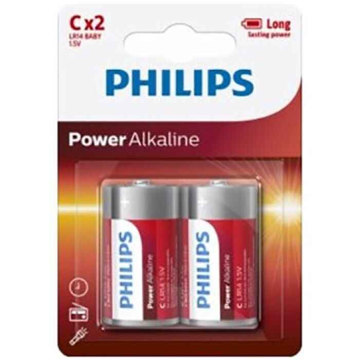 PHILIPS - POWER ALKALINE PILA C LR14 BLISTER * 2 - Secretroomsexyshop