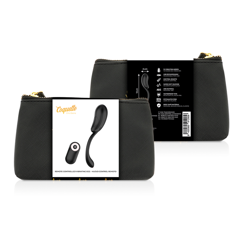 COQUETTE CHIC DESIRE - ŒUF VIBRANT TÉLÉCOMMANDÉ RECHARGEABLE NOIR/OR
