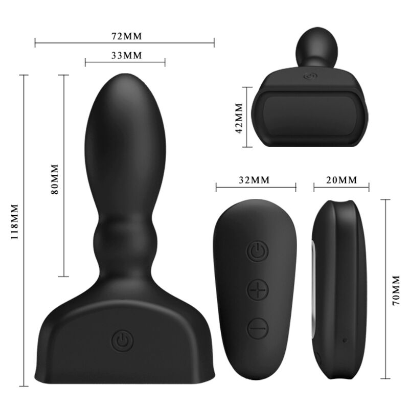 MR PLAY - BLACK INFLATABLE ANAL PLUG REMOTE CONTROL - 3