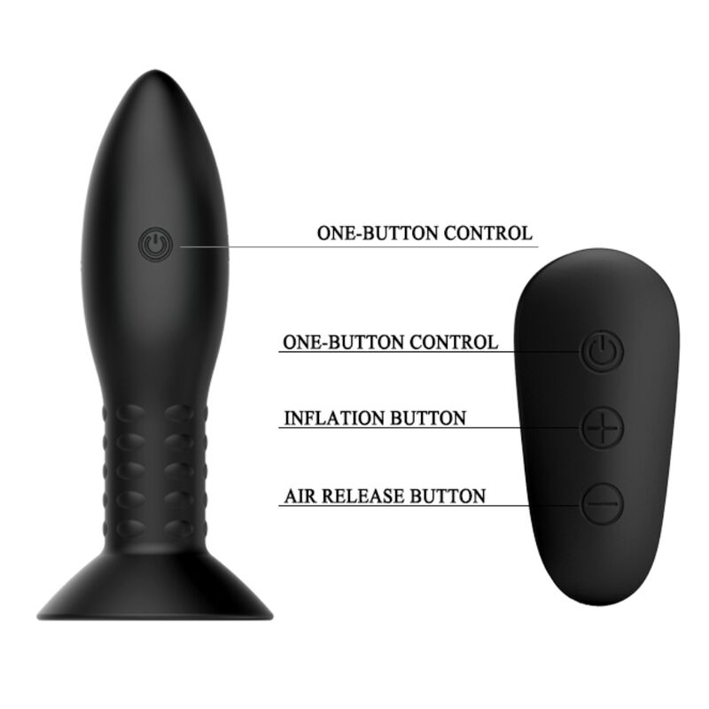 MR PLAY - PLUG WITH BLACK ROTATING BALLS REMOTE CONTROL - 4