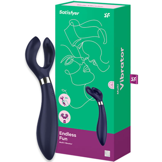 SATISFYER - ENDLESS FUN MULTI VIBRATOR 3 BLACK - BLUE - 4