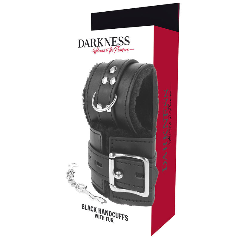 DARKNESS - BLACK LINED BDSM HANDCUFFS - 4