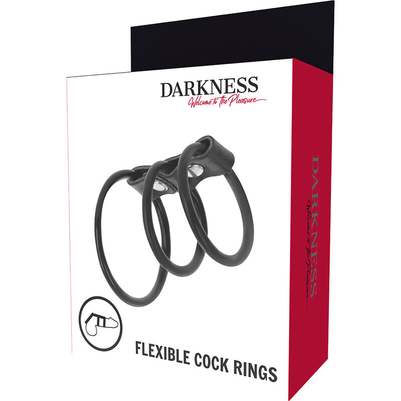 DARKNESS - SET OF 3 FLEXIBLE PENIS RINGS - 2