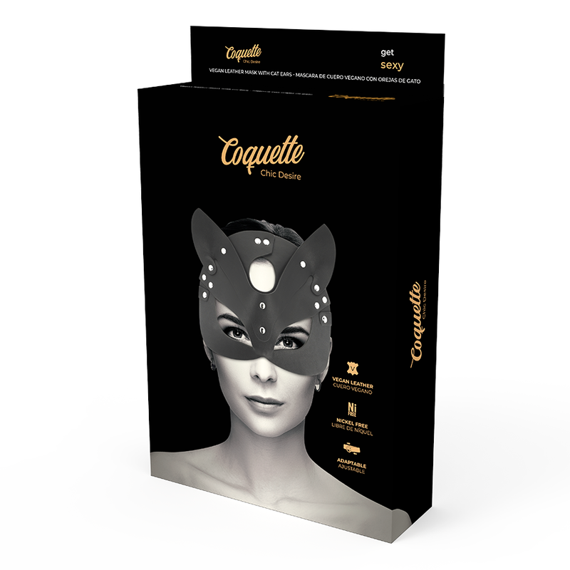 COQUETTE CHIC DESIRE - VEGAN LEATHER MASK WITH BUNNY EARS - 3