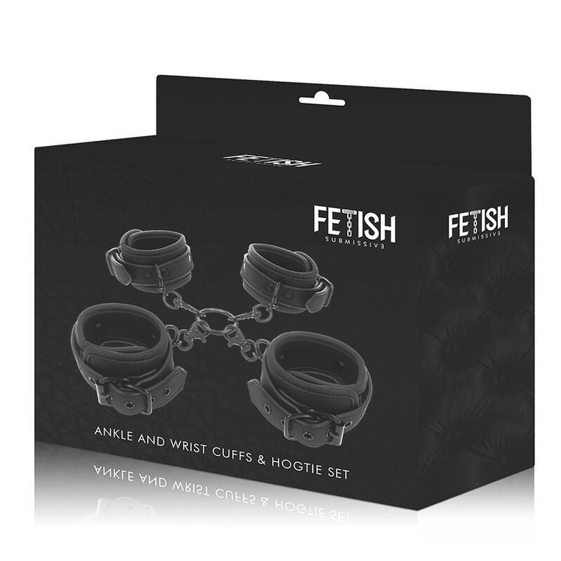 FETISH SUBMISSIVE - SET OF HAND AND ANKLE HANDCUFFS WITH NOPRENE LINING - 2