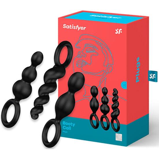 SATISFYER - ANAL PLUGS SET 3 PCS BLACK - 1