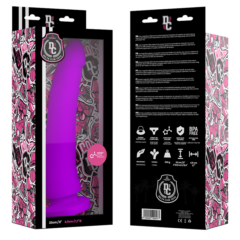 DELTA CLUB - TOYS LILAC DILDO MEDICAL SILICONE 23 CM -O- 4.5 CM - 4