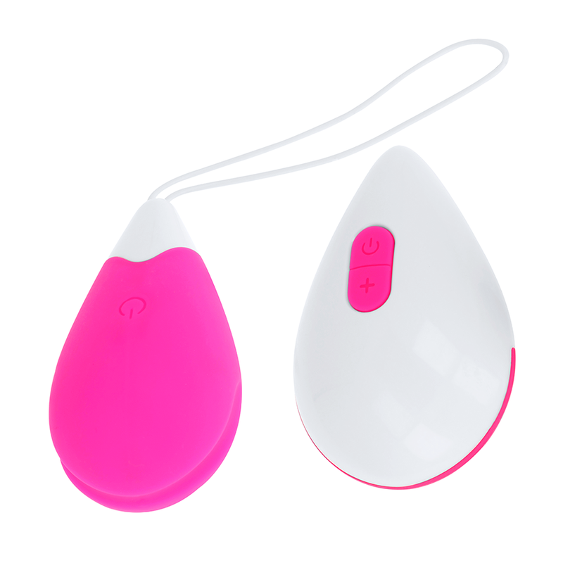 OHMAMA - TEXTURED VIBRATING EGG 10 MODES PINK AND WHITE - 2