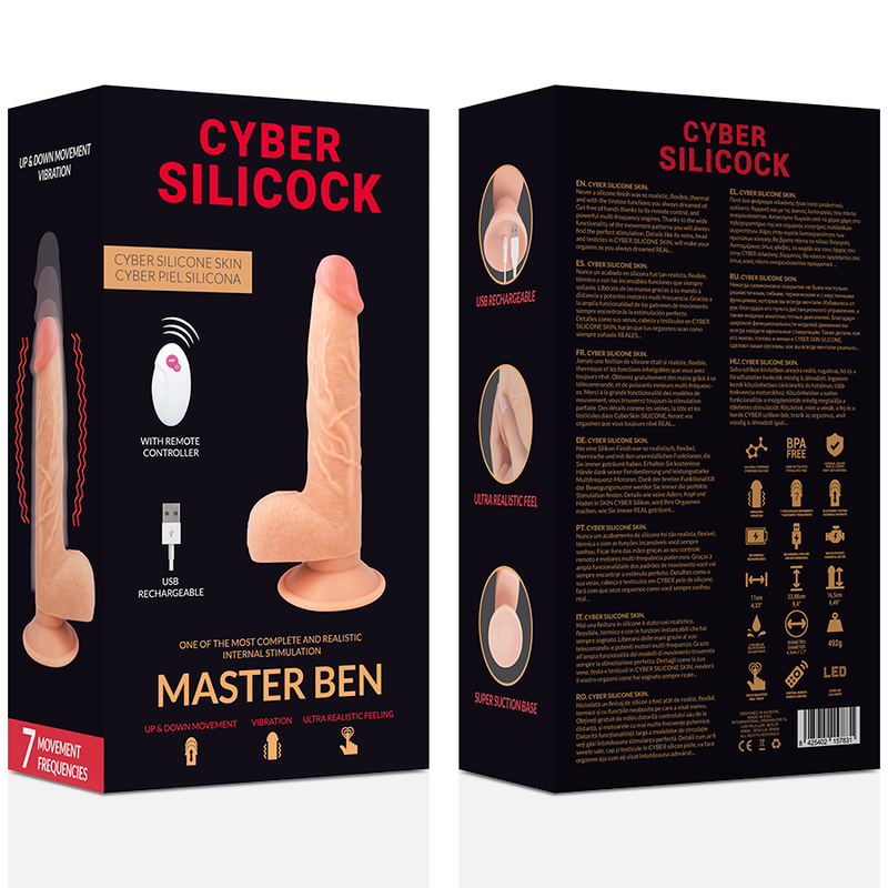 CYBER SILICOCK - REMOTE CONTROL REALISTIC MASTER BEN 23.88 CM -O- 4.3 CM - 6