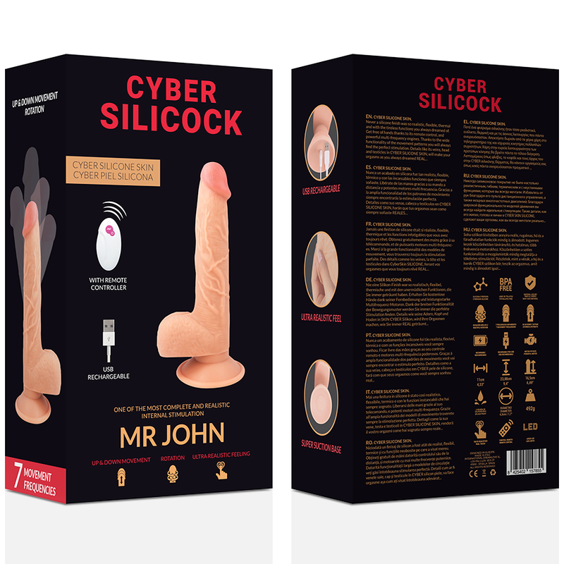 CYBER SILICOCK - REMOTE CONTROL REALISTIC MR JOHN 23.88 CM -O- 4.3 CM - 7