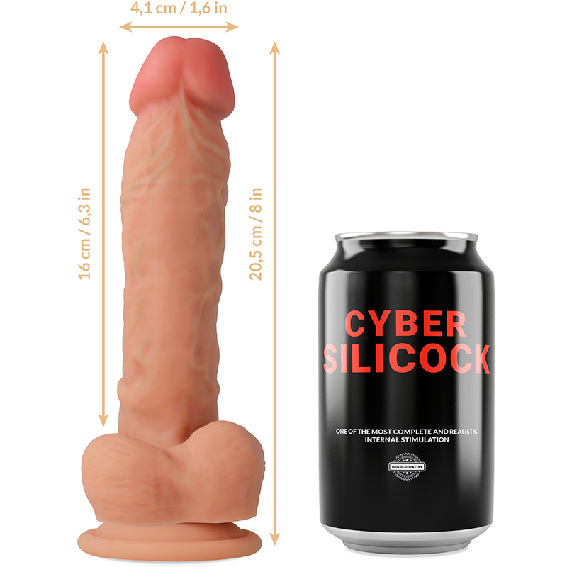 CYBER SILICOCK - STRAP-ON MAGNUS LIQUID SILICONE WITH 3 FREE RINGS 20.5 CM -O- 4.1 CM