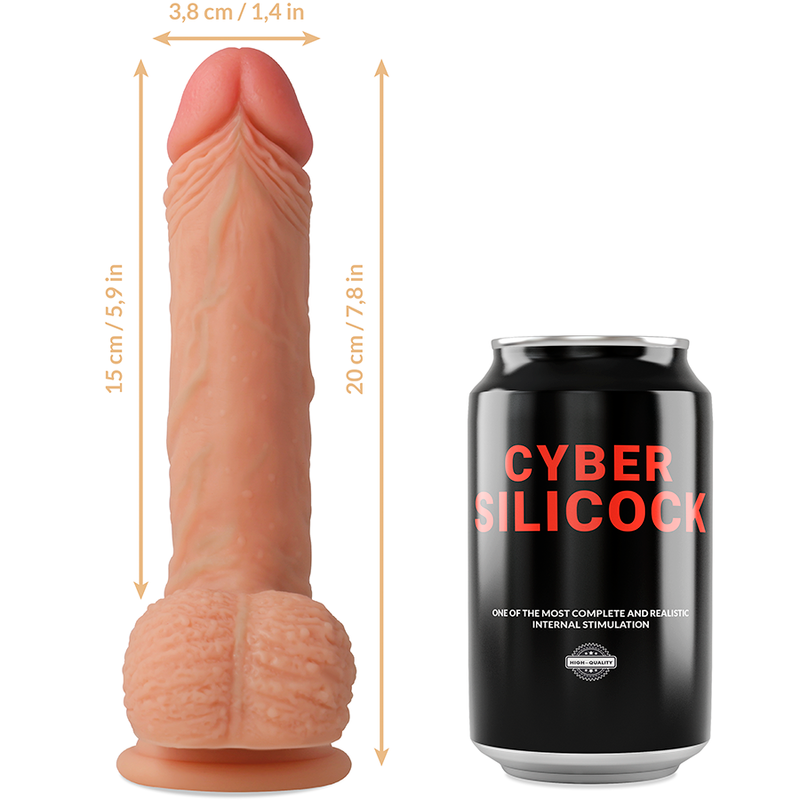 CYBER SILICOCK - STRAP-ON FREEMAN SILICONE LIQUIDE AVEC 3 ANNEAUX GRATUITS 20 CM -O- 3,8 CM