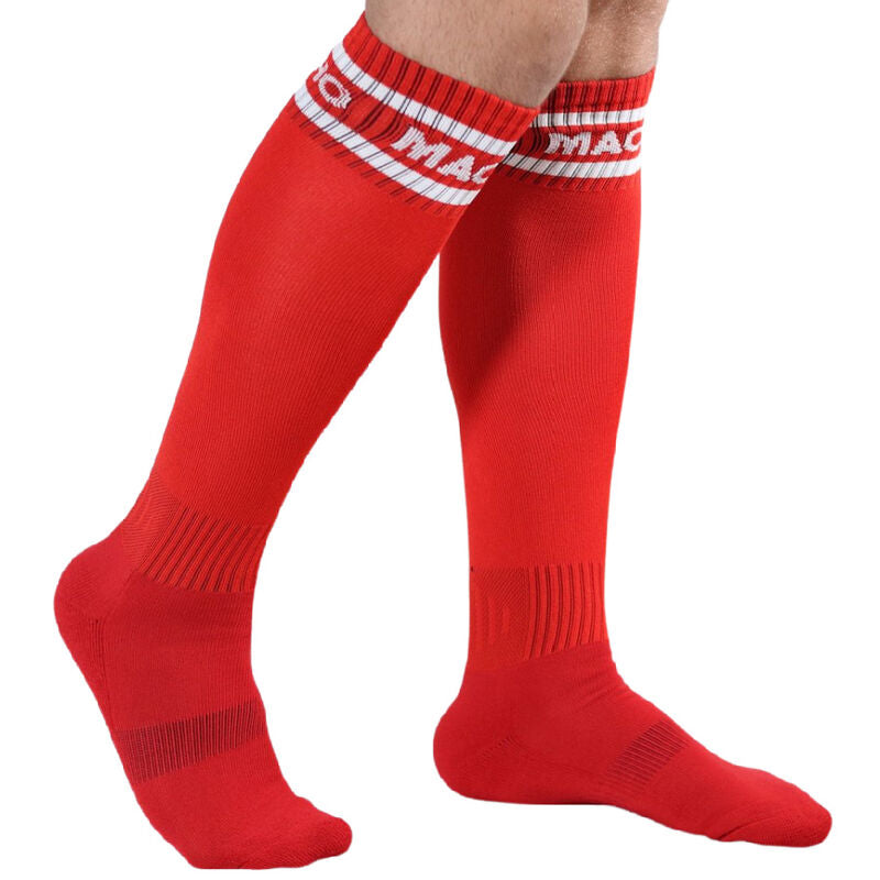 MACHO - LONG SOCKS ONE SIZE BLUE - ONE SIZE / RED - 3