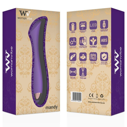 WOMANVIBE - RECHARGEABLE SILICONE K-SPOT VIBRATOR MANDY