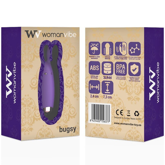WOMANVIBE - STIMULATEUR DE LAPIN EN SILICONE BUGSY