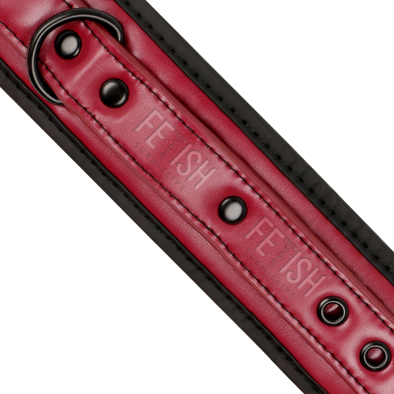 FETISH SUBMISSIVE DARK ROOM - VEGAN LEATHER HANDCUFFS WITH NEOPRENE LINING - 4