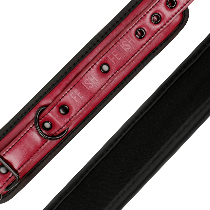 FETISH SUBMISSIVE DARK ROOM - VEGAN LEATHER ANKLE HANDCUFFS WITH NEOPRENE LINING - 5