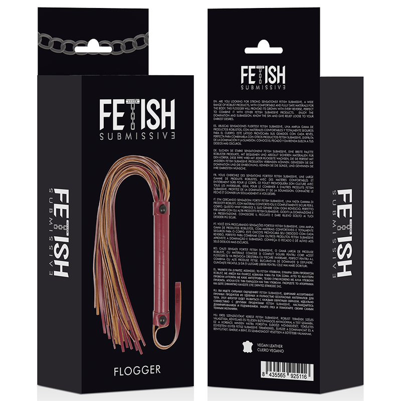 FÉTICHE SOUMIS CHAMBRE NOIRE - FOUET EN CUIR VEGAN