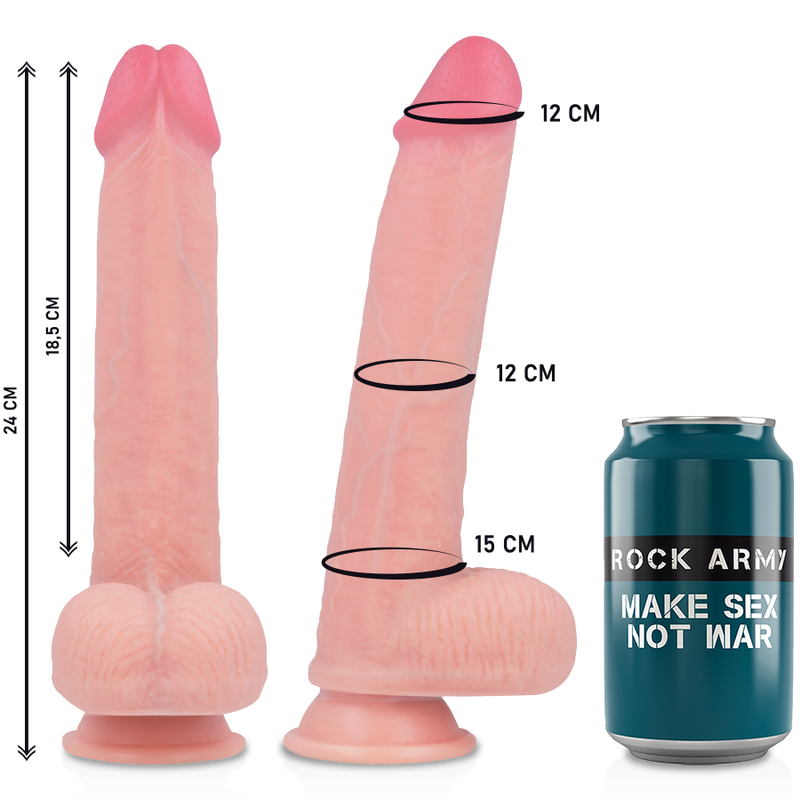 ROCKARMY - ARN S + LIQUID SILICONE DILDO PREMIUM KINGCOBRA 24 CM -O- 4.77 CM - 12