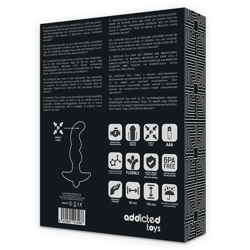 ADDICTED TOYS - ANAL MASSAGER WITH BLACK VIBRATION MODEL 2 - 3
