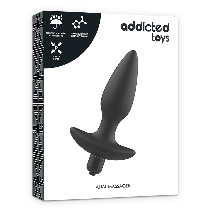 ADDICTED TOYS - BLACK VIBRATING MASSAGER PLUG ANALE