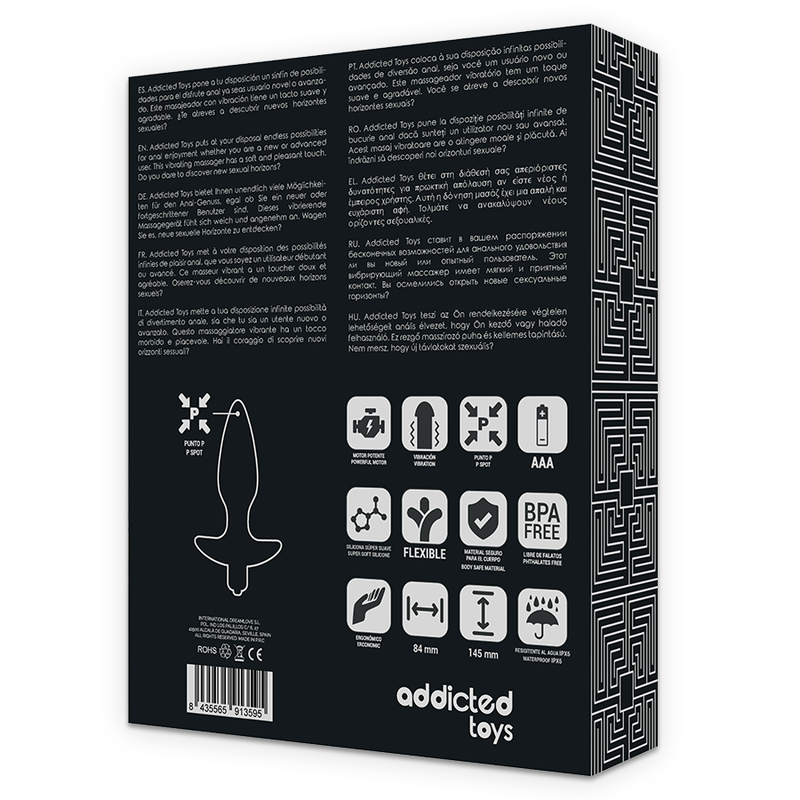 ADDICTED TOYS - MASSAGER PLUG ANAL WITH VIBRATION BLACK - 5