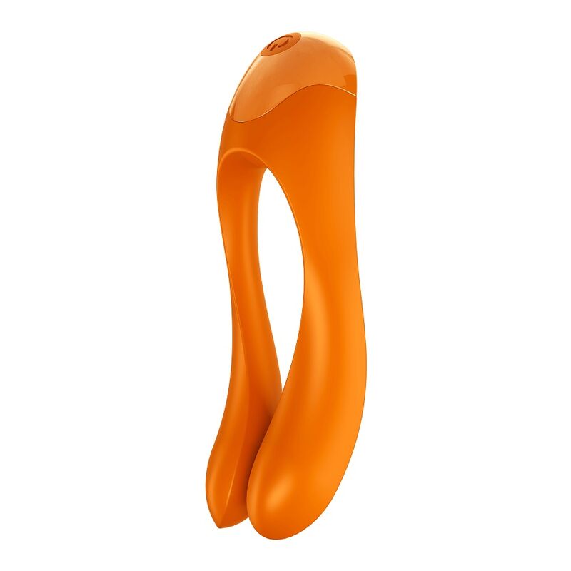 SATISFYER - CANDY CANE FINGER VIBRATOR BLACK - ORANGE - 6