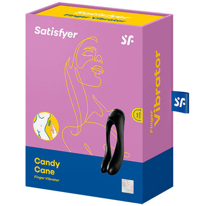 SATISFYER - CANDY CANE FINGER VIBRATOR BLACK - BLACK - 8