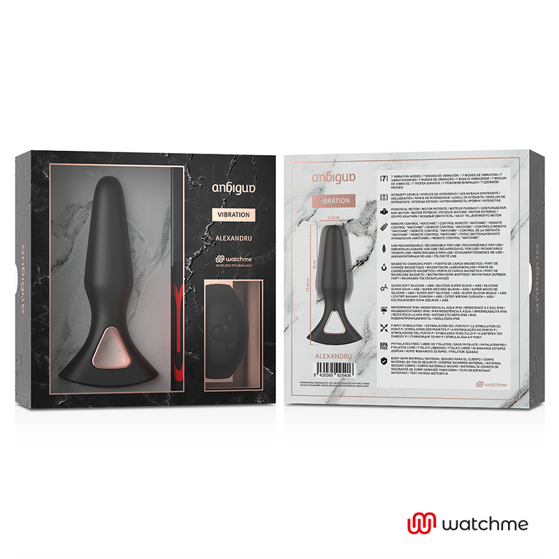 ANBIGUO - WATCHME REMOTE CONTROL VIBRATOR BUTT PLUG ALEXANDRU