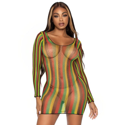 LEG AVENUE - RASTA MINI DRESS ONE SIZE - 4