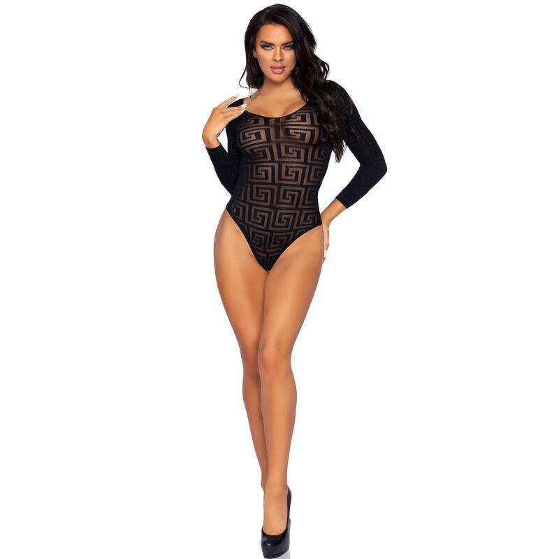 LEG AVENUE - MOSAIC SNAP CROTH BODYSUIT ONE SIZE - 1
