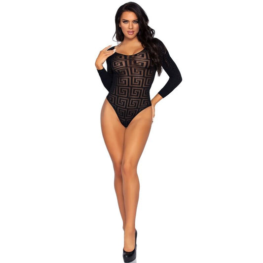 LEG AVENUE - MOSAIC SNAP CROTH BODYSUIT ONE SIZE - 1